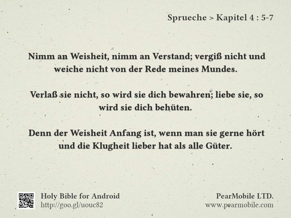 Sprueche, Kapitel 4:5-7